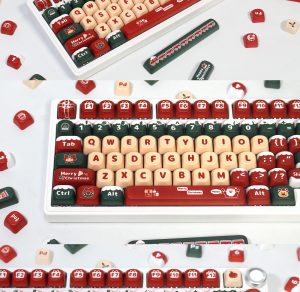 Merry Christmas MOA Keycaps set, PBT Keycaps Dye Sublimation for Mechanical Keyboard Key cap, Xmas Gift Key Cap Store