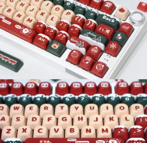 Merry Christmas MOA Keycaps set, PBT Keycaps Dye Sublimation for Mechanical Keyboard Key cap, Xmas Gift Key Cap Store