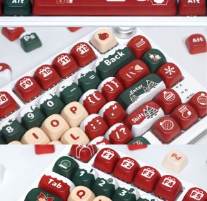 Merry Christmas MOA Keycaps set, PBT Keycaps Dye Sublimation for Mechanical Keyboard Key cap, Xmas Gift Key Cap Store