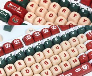Merry Christmas MOA Keycaps set, PBT Keycaps Dye Sublimation for Mechanical Keyboard Key cap, Xmas Gift Key Cap Store
