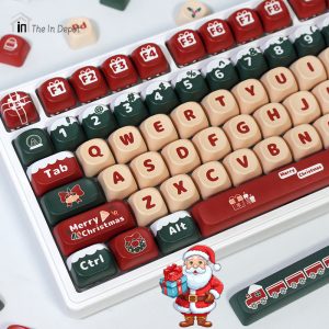 Merry Christmas MOA Keycaps set, PBT Keycaps Dye Sublimation for Mechanical Keyboard Key cap, Xmas Gift Key Cap Store Keycap-004