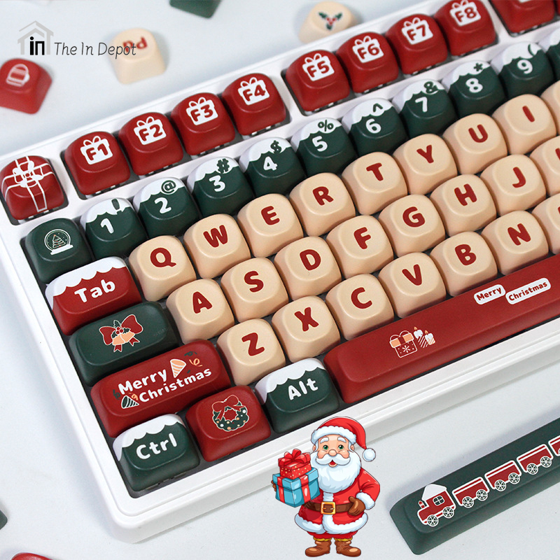 Merry Christmas MOA Keycaps set, PBT Keycaps Dye Sublimation for Mechanical Keyboard Key cap, Xmas Gift Key Cap Store Keycap-004 Merry Christmas MOA Keycaps set, PBT Keycaps Dye Sublimation for Mechanical Keyboard Key cap, Xmas Gift Key Cap Store Keycap-004