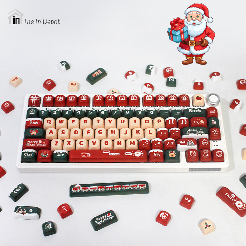Merry Christmas MOA Keycaps set, PBT Keycaps Dye Sublimation for Mechanical Keyboard Keycap, Xmas Gift Key Cap Keycap-004 Merry Christmas MOA Keycaps set, PBT Keycaps Dye Sublimation for Mechanical Keyboard Keycap, Xmas Gift Key Cap Keycap-004