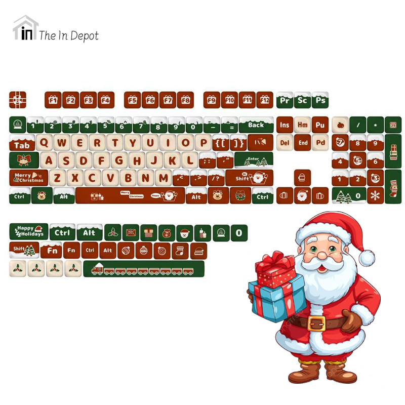 Merry Christmas MOA Profile Keycaps set, PBT Keycaps Dye Sublimation for Mechanical Keyboard Keycap, Xmas Gift Keycap-004 Merry Christmas MOA Profile Keycaps set, PBT Keycaps Dye Sublimation for Mechanical Keyboard Keycap, Xmas Gift